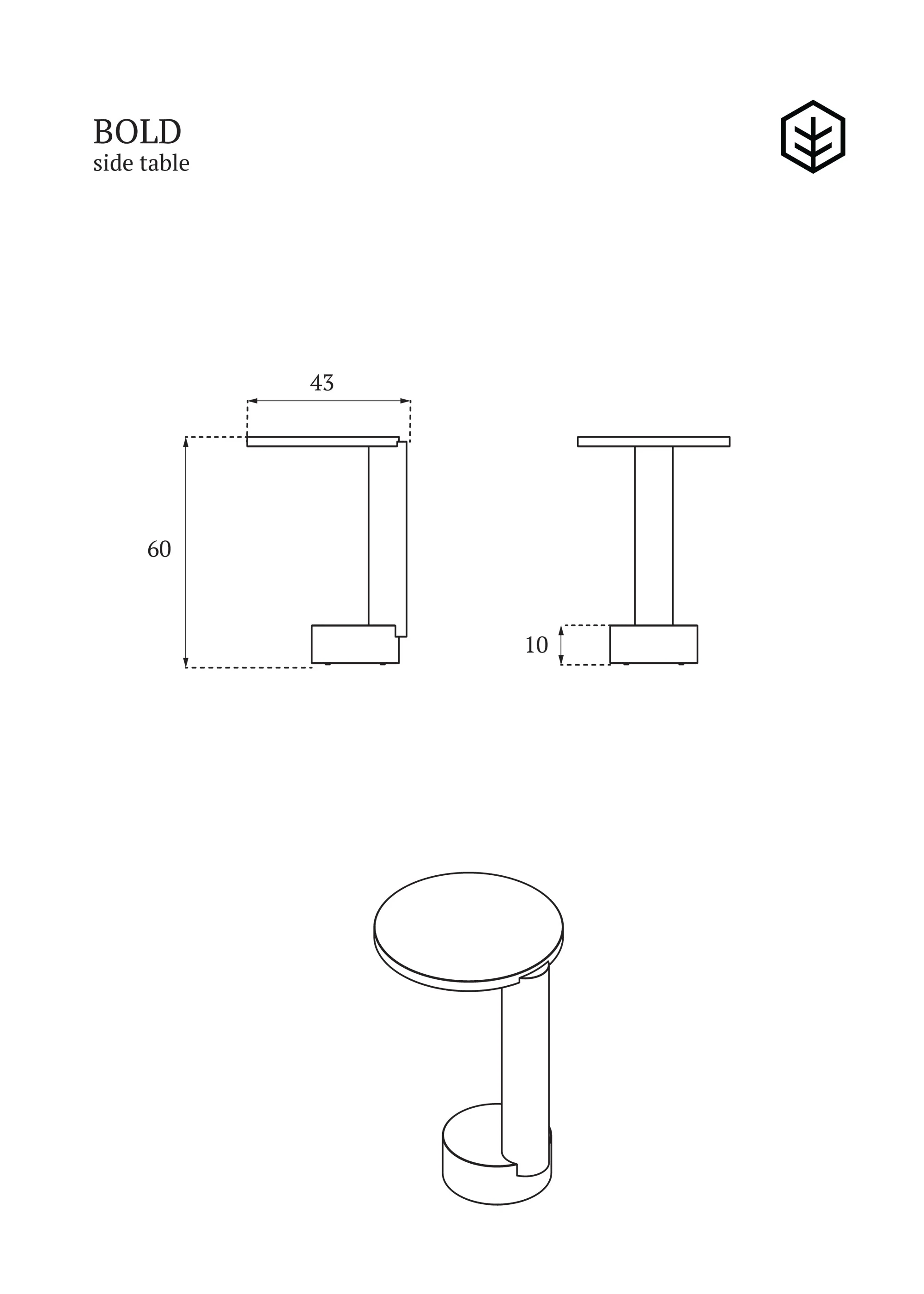 BOLD side table / Burgundy - Image 6
