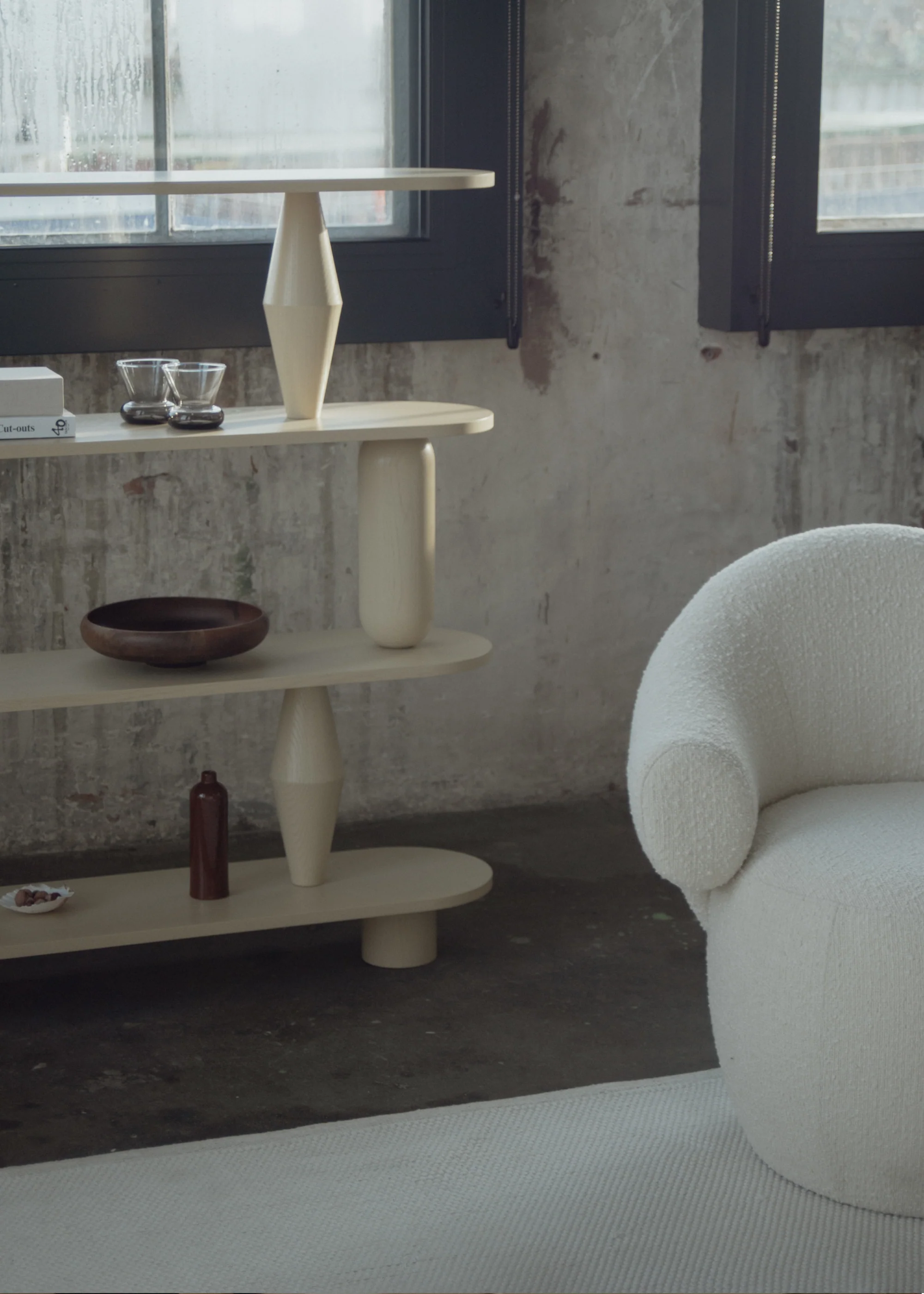 CONVA lounge chair / Boucle white - Image 5