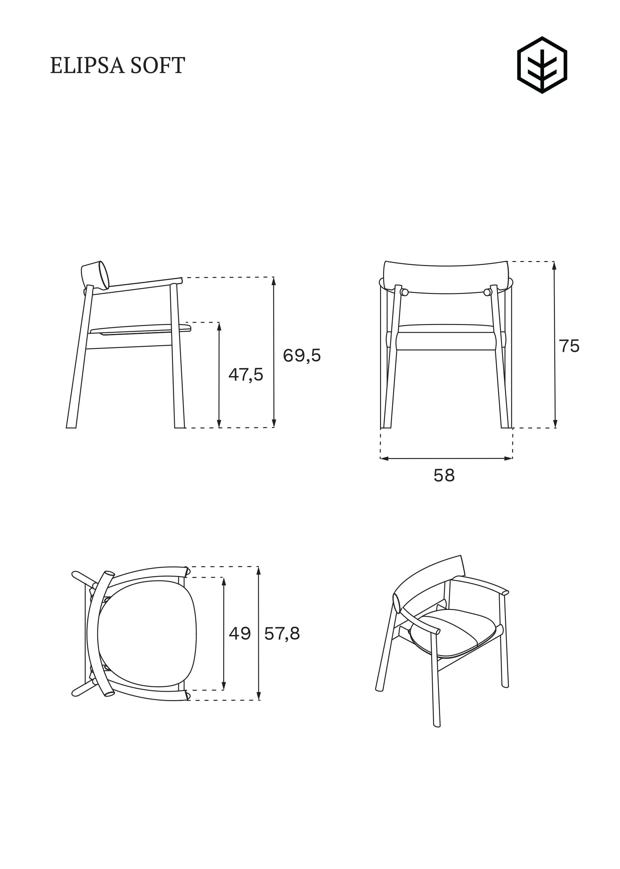 ELIPSA SOFT chair / Dark oak / Boucle sand - Image 7