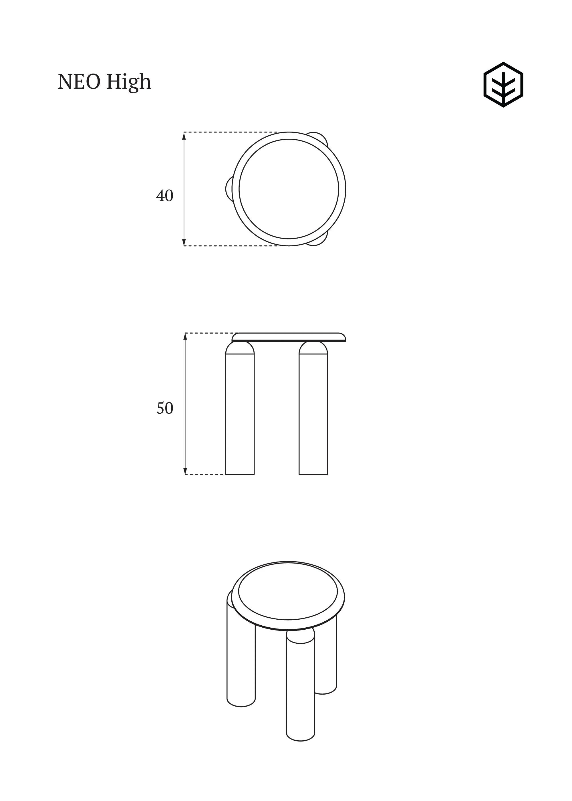 NEO HIGH table / Dark oak - Image 5